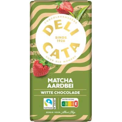 Delicata Reep matcha aardbei witte chocolade