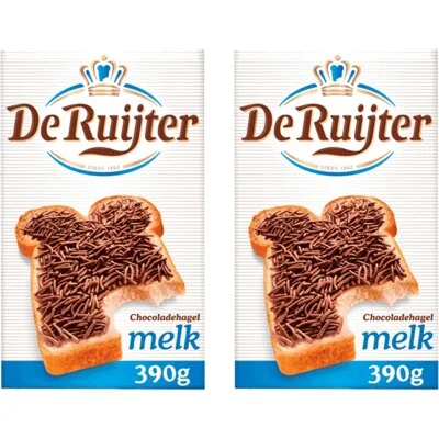 De Ruijter Chocoladehagel melk 2-pack