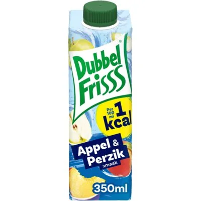 DubbelFrisss 1kcal appel-perzik 4-pack