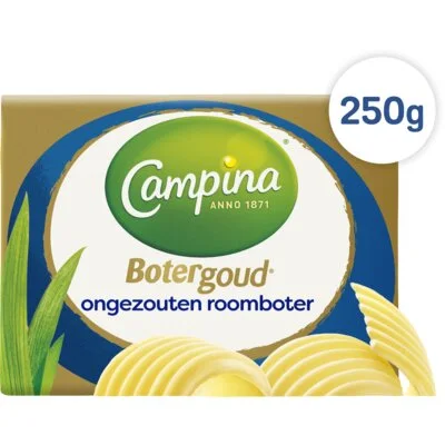 Campina Botergoud Ongezouten Roomboter 250 g