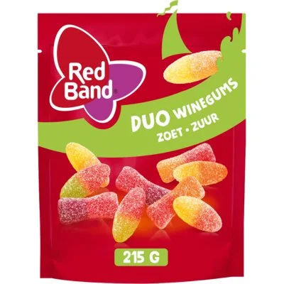 Red Band Duo winegums zoet zuur