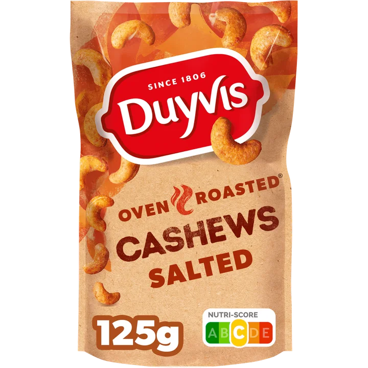 Duyvis Oven Roasted Gezouten Cashews 125 gr