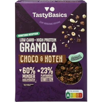TastyBasics Low carb-high protein granola choco