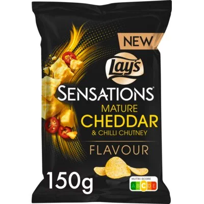 Lay's Sensations Chips Mature Cheddar & Chili Chutney 150 g