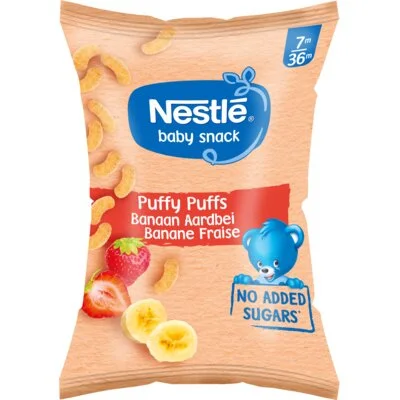 Nestlé Baby snack puffy puffs banaan aardbei 7+