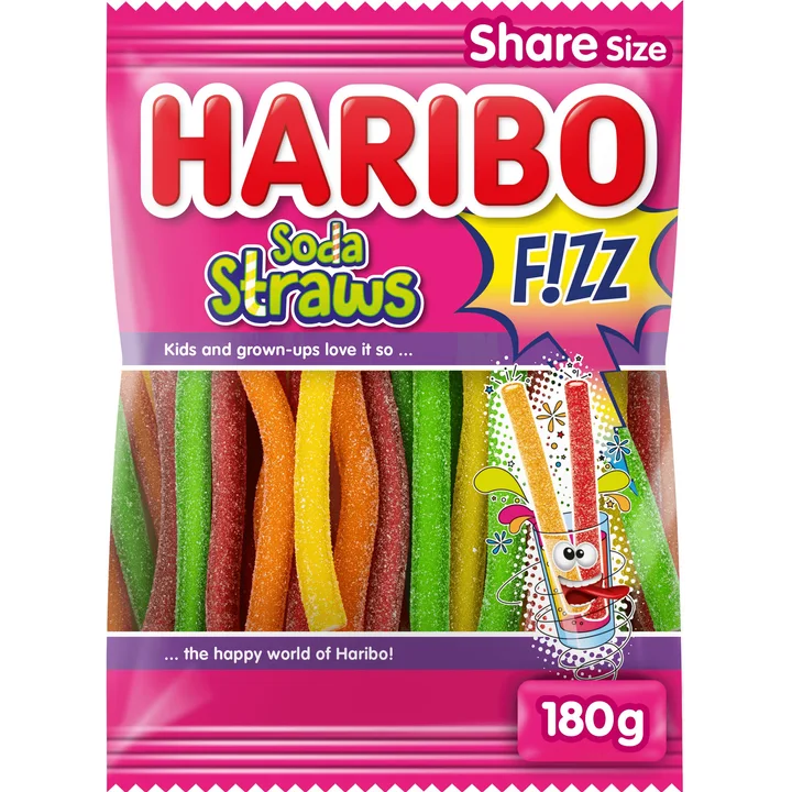 Haribo Soda Straws F!ZZ 180 g