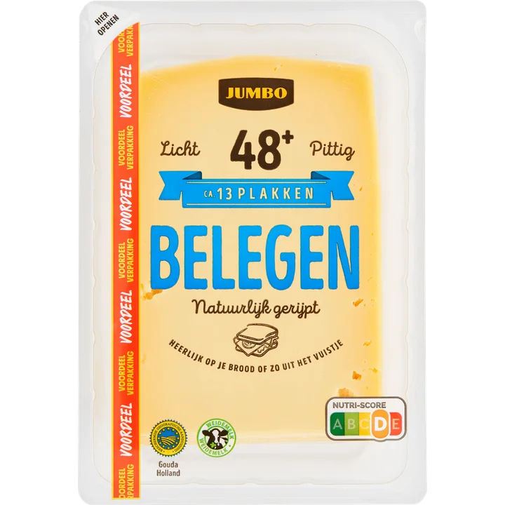 Jumbo Belegen Kaas 48+ Voordeelverpakking Plakken 400 g