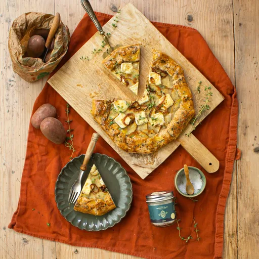 Aardappel galette met brie en peer