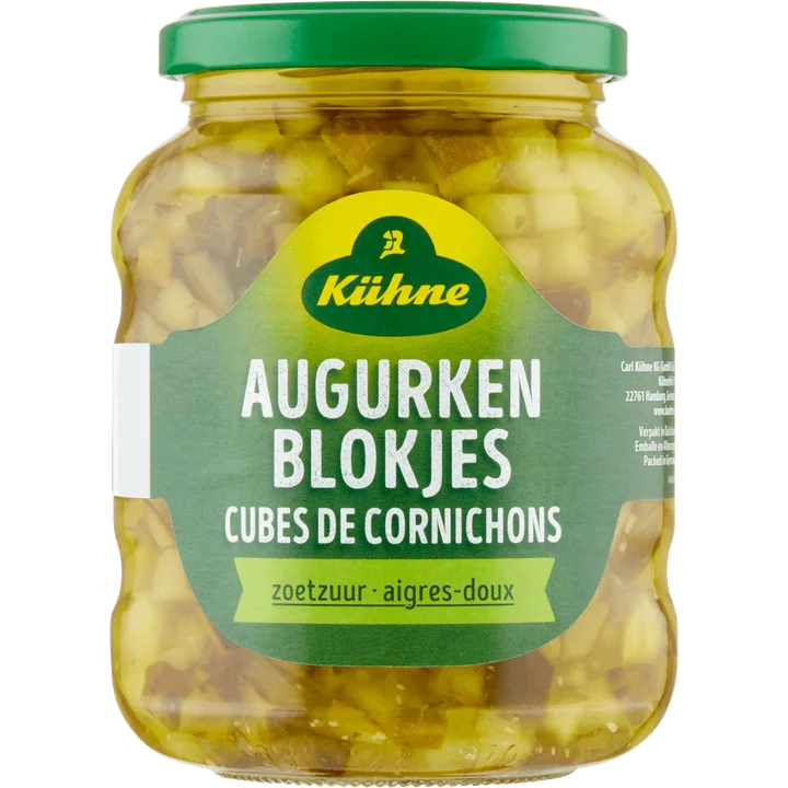 Kühne Augurken Blokjes Zoetzuur 330 g