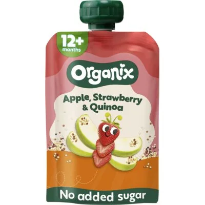 Organix Knijpfruit strawberry, quinoa 12m+
