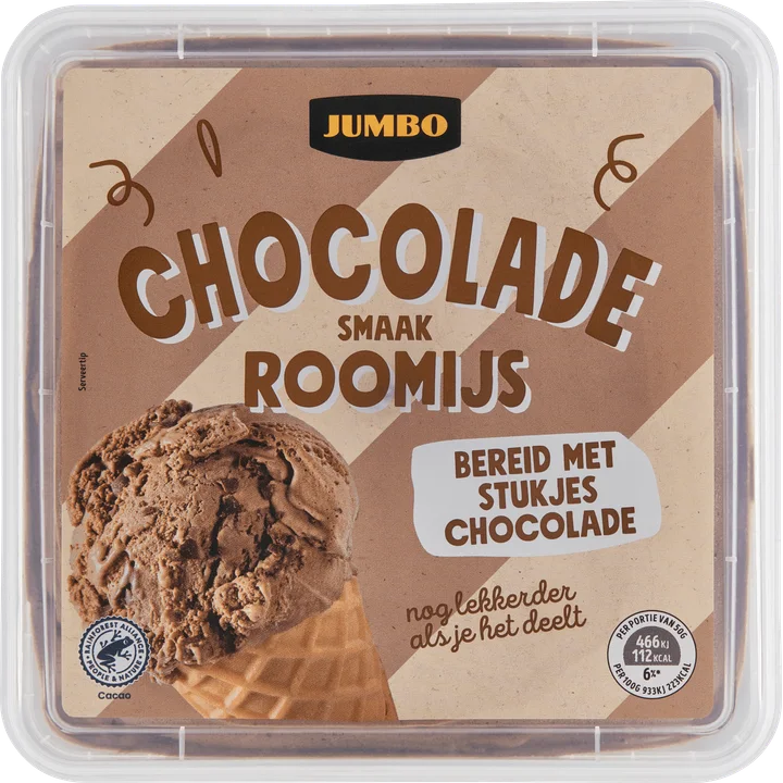 Jumbo Chocolade Smaak Roomijs 1000 ml