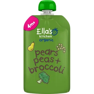 Ella's kitchen Knijpfruit pears, peas + broccoli 4m+
