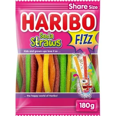 Haribo Soda Straws F!ZZ 180 g