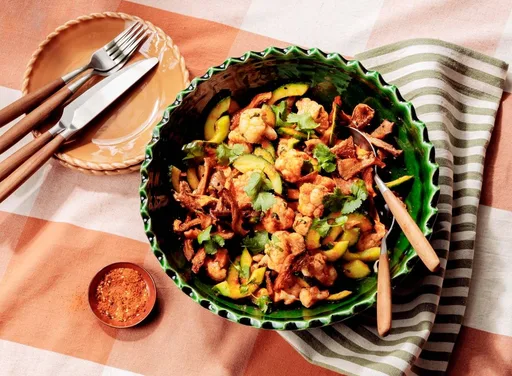 Bloemkoolsalade met geroosterde oesterzwam van Hugo Kennis