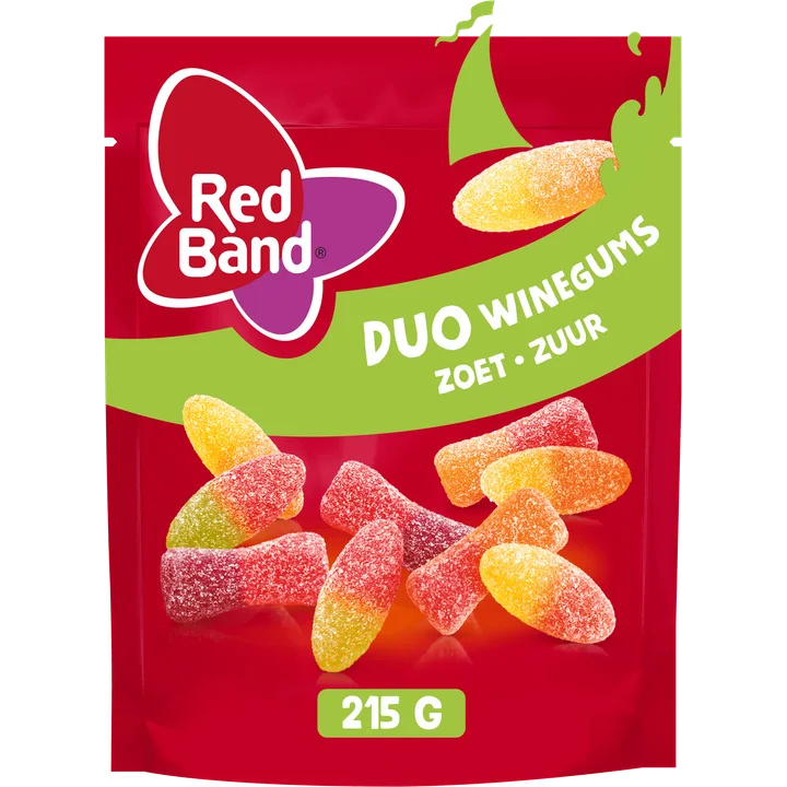Red Band Duo Winegums Zoet Zuur 215g
