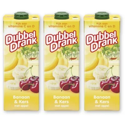 DubbelDrank Banaan & kers 3-pack