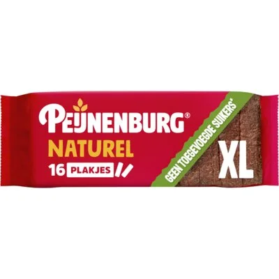 Peijnenburg ontbijtkoek naturel zonder toegevoegde suikers gesneden 16 plakjes
