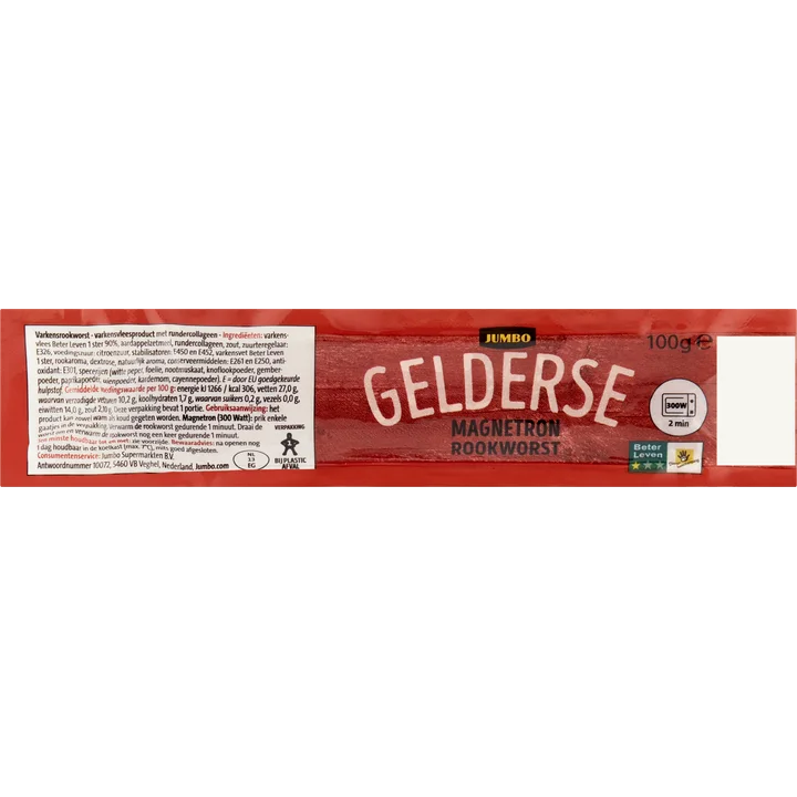Jumbo Gelderse Magnetron Rookworst 100 g