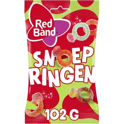 Red Band Snoepringen Zuur 102gr