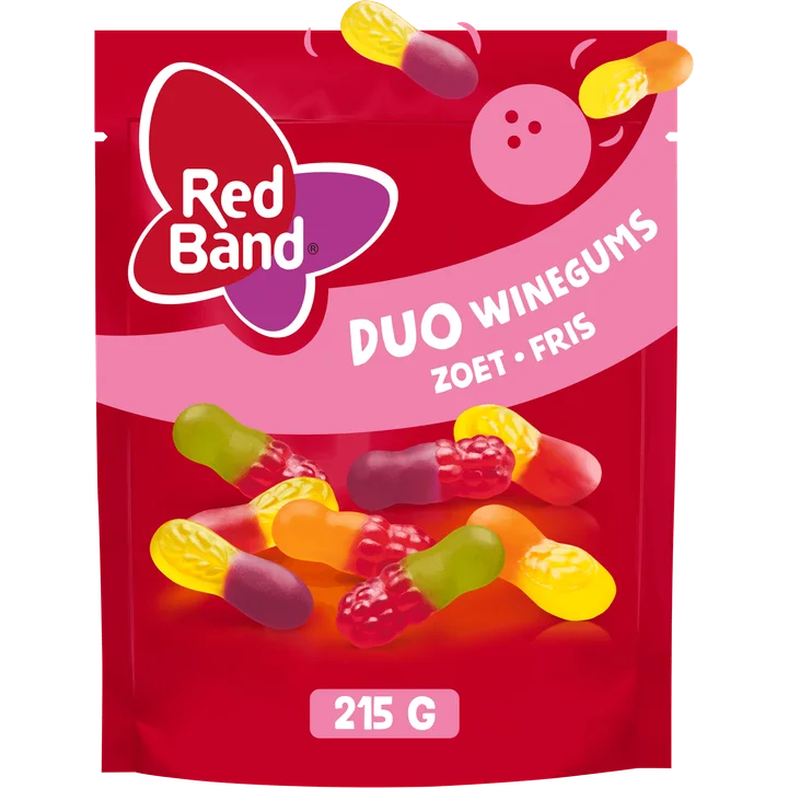 Red Band Duo Winegums Zoet Fris 215 g