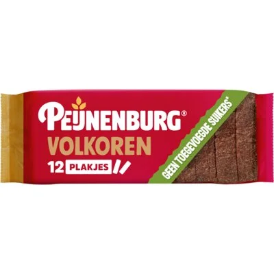 Peijnenburg ontbijtkoek volkoren zonder toegevoegde suikers gesneden 12 plakjes
