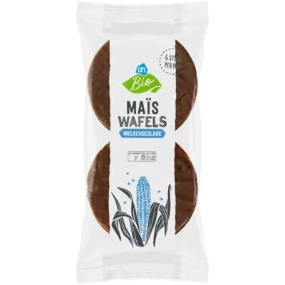 AH Biologisch Maiswafels met melk chocolade