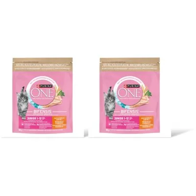 Purina ONE Junior 1-12 maanden rijk aan kip 2-pack
