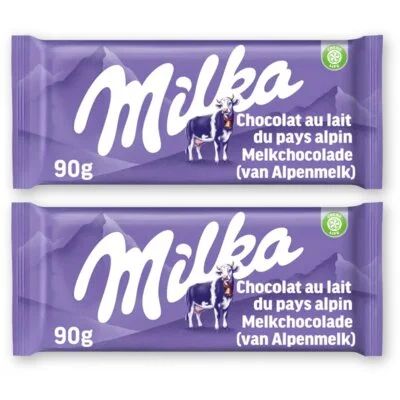Milka Chocoladereep alpenmelk 2-pack