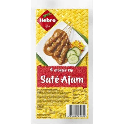 Hebro Kipsaté Ajam 4 stokjes 172 g