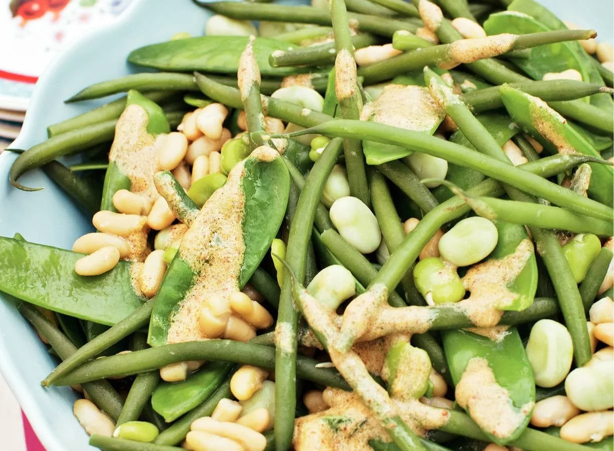 Bonensalade met mosterdvinaigrette