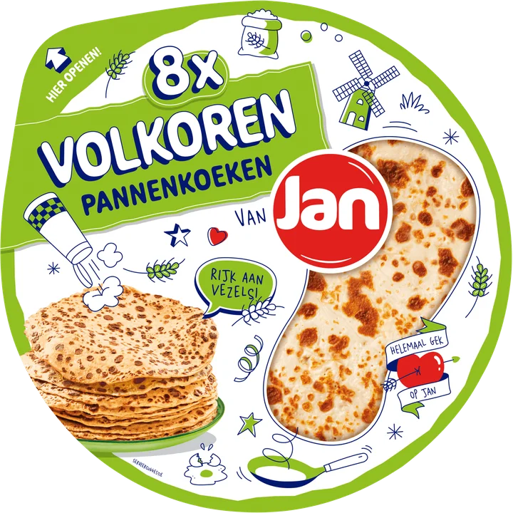 Jan Volkoren Pannenkoeken 8 Stuks 540 g