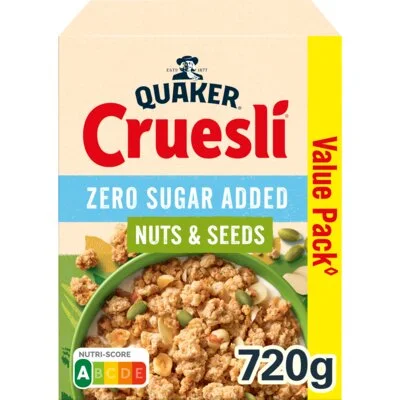 Quaker Cruesli nuts & seeds zero sugar added