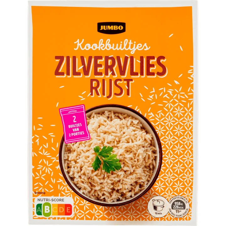 Jumbo Kookbuiltjes Zilvervliesrijst 2 x 125 g