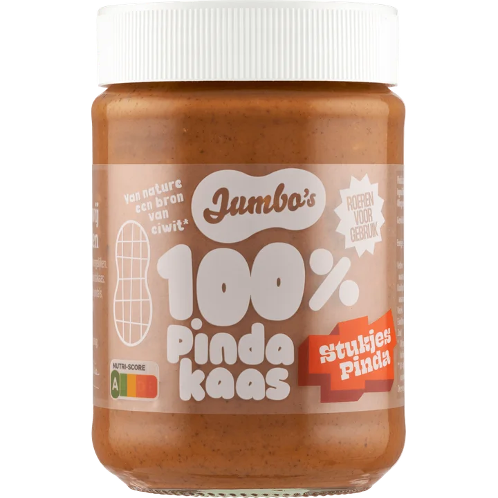 Jumbo's 100% Pindakaas Stukjes Pinda 350 g