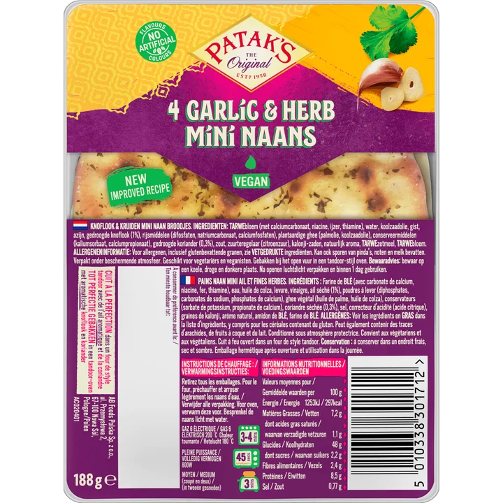 Pataks mini Naan garlic & herbs