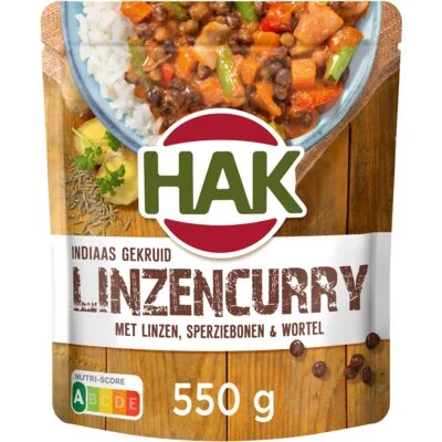 Hak Indiaas Gekruid Linzen Curryschotel 550g