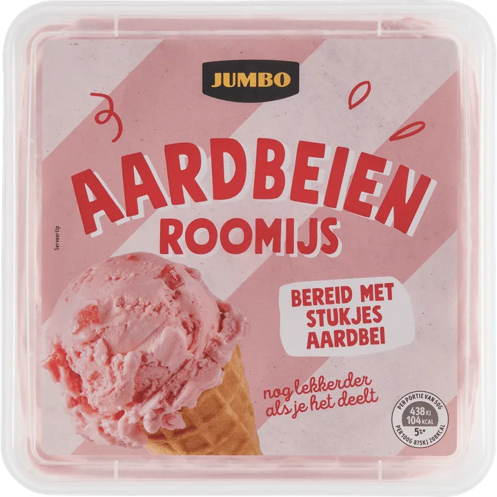 Jumbo Aardbeienroomijs 1000 ml