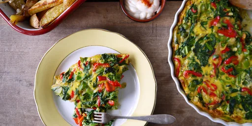 Boerenomelet met geitenkaas