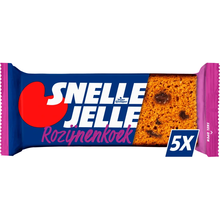 Snelle Jelle (Te) Krachtige Rozijnenkoek 5 Stuks 325 g