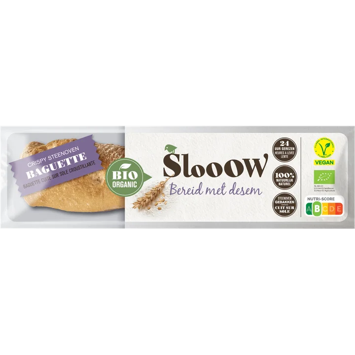 SlooOW Bio Organic Crispy Steenoven Baguette 250 g