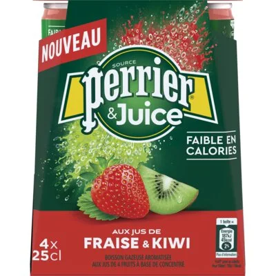 Perrier & Juice Aardbei-Kiwi 4x25CL BEL