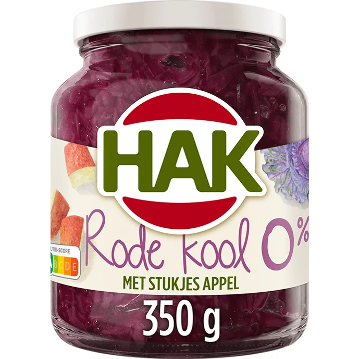 Hak Rode Kool 0% met Stukjes Appel 350 g