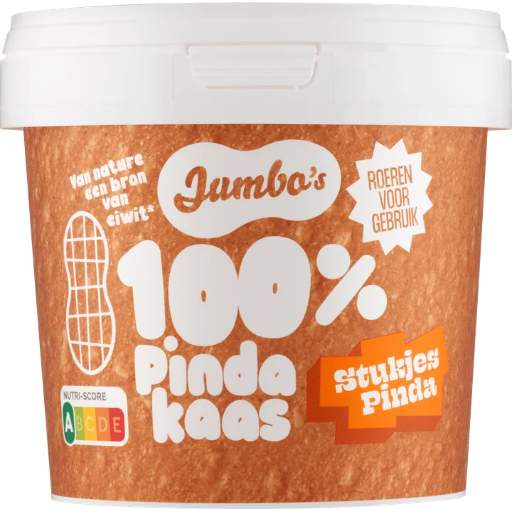 Jumbo's 100% Pindakaas Stukjes Pinda 1 kg