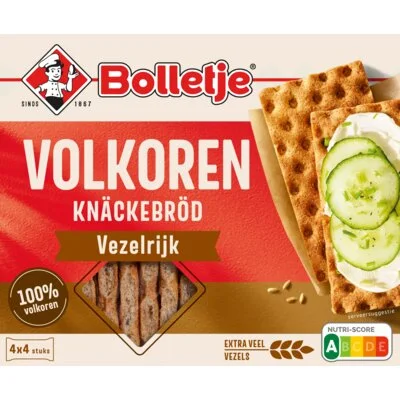 Bolletje Volkoren Knäckebröd Vezelrijk 4 x 4 Stuks 265 g