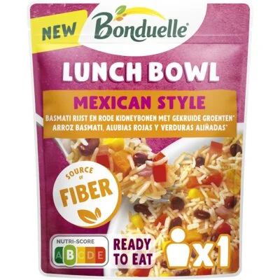 Bonduelle Lunch Bowl Mexican Style - Basmati rijst en rode kidneybonen met gekruide groenten 250g