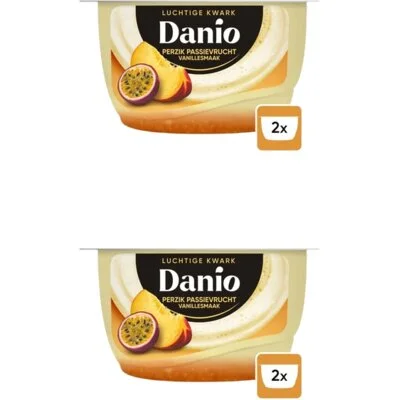 Danio kwark perzik passievrucht 2-pack
