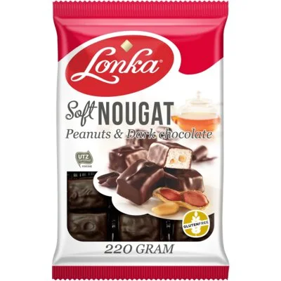 Lonka Soft nougat pinda's & pure chocolade