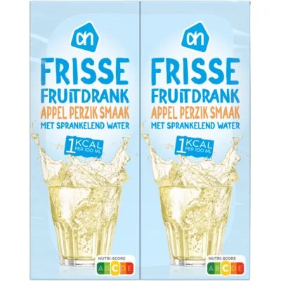 AH Frisse fruitdrank appel-perzik 1kcal