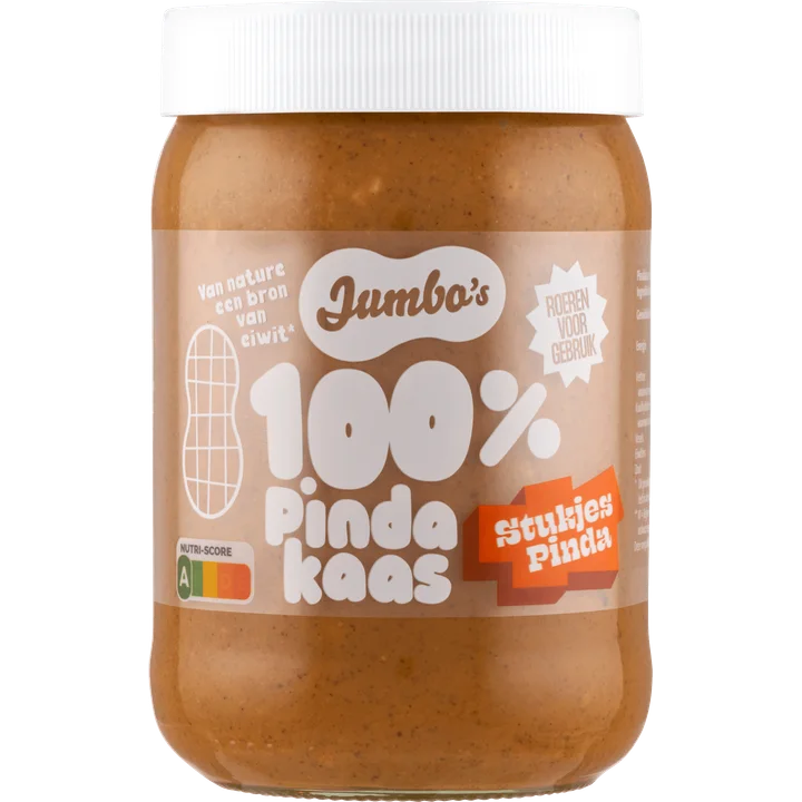 Jumbo's 100% Pindakaas Stukjes Pinda 600 g