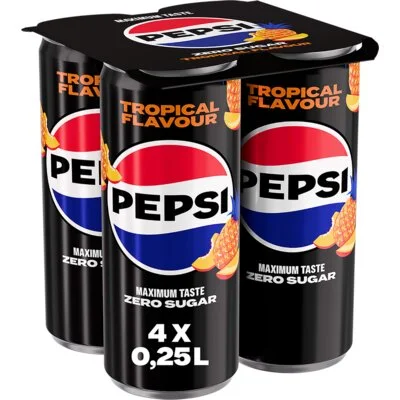 Pepsi Tropical flavour zero sugar 4-pack
